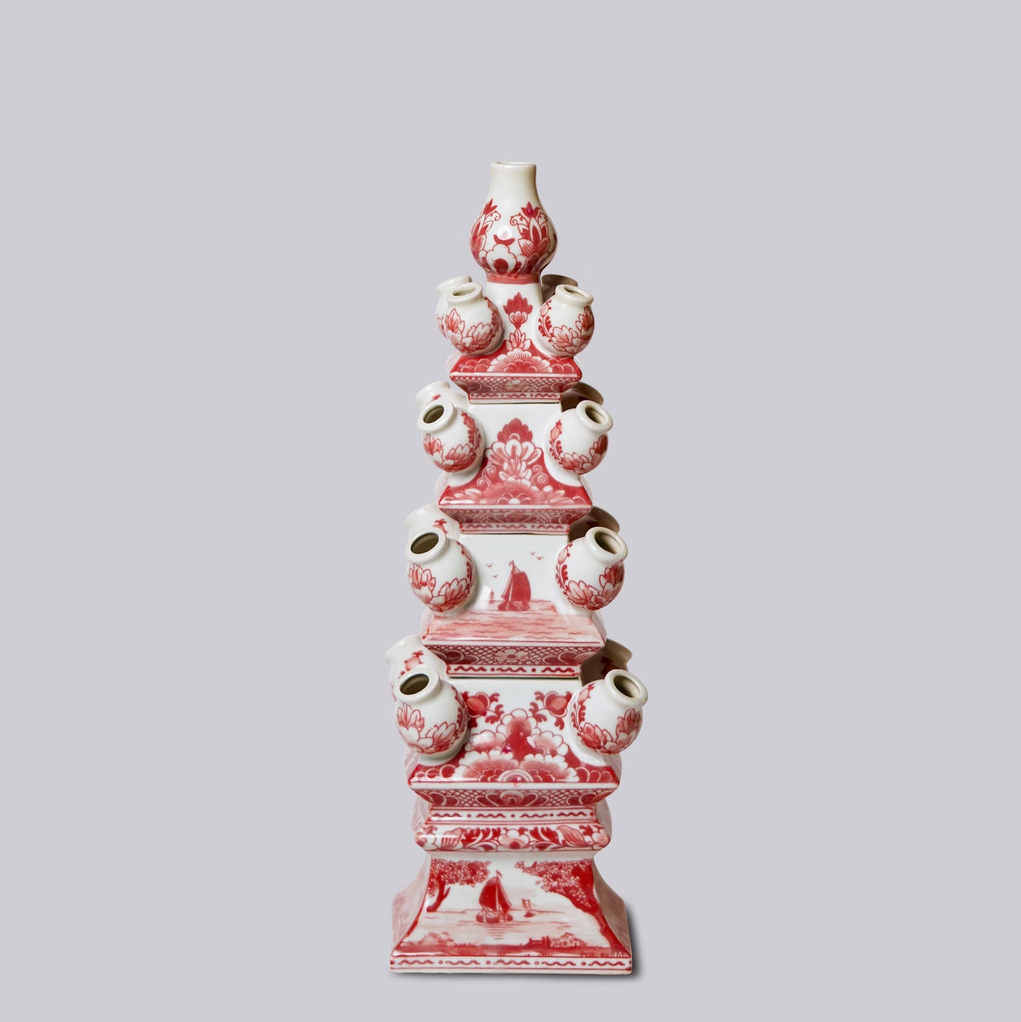 RED AND WHITE SHORT TULIPIERE