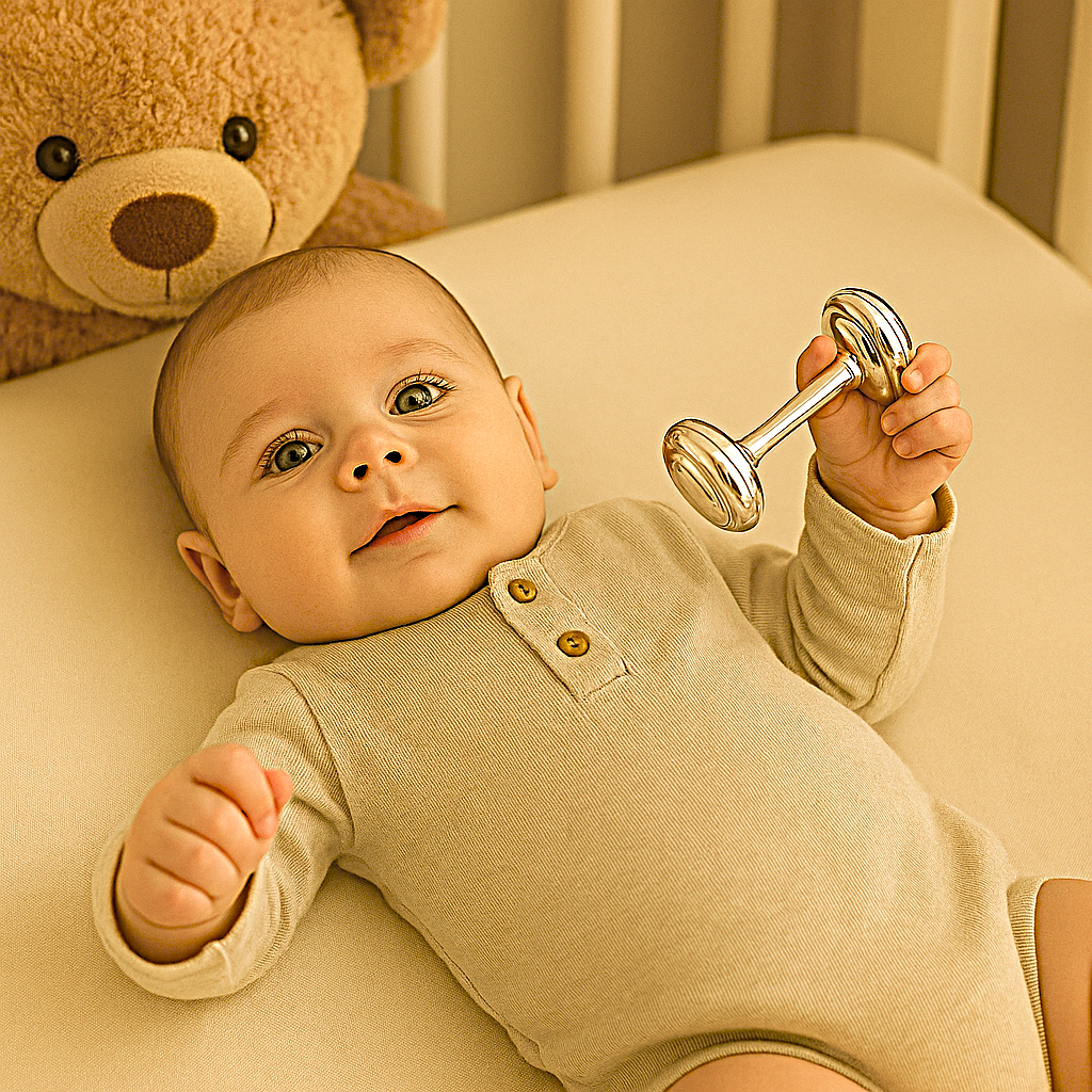 PEWTER BABY RATTLE