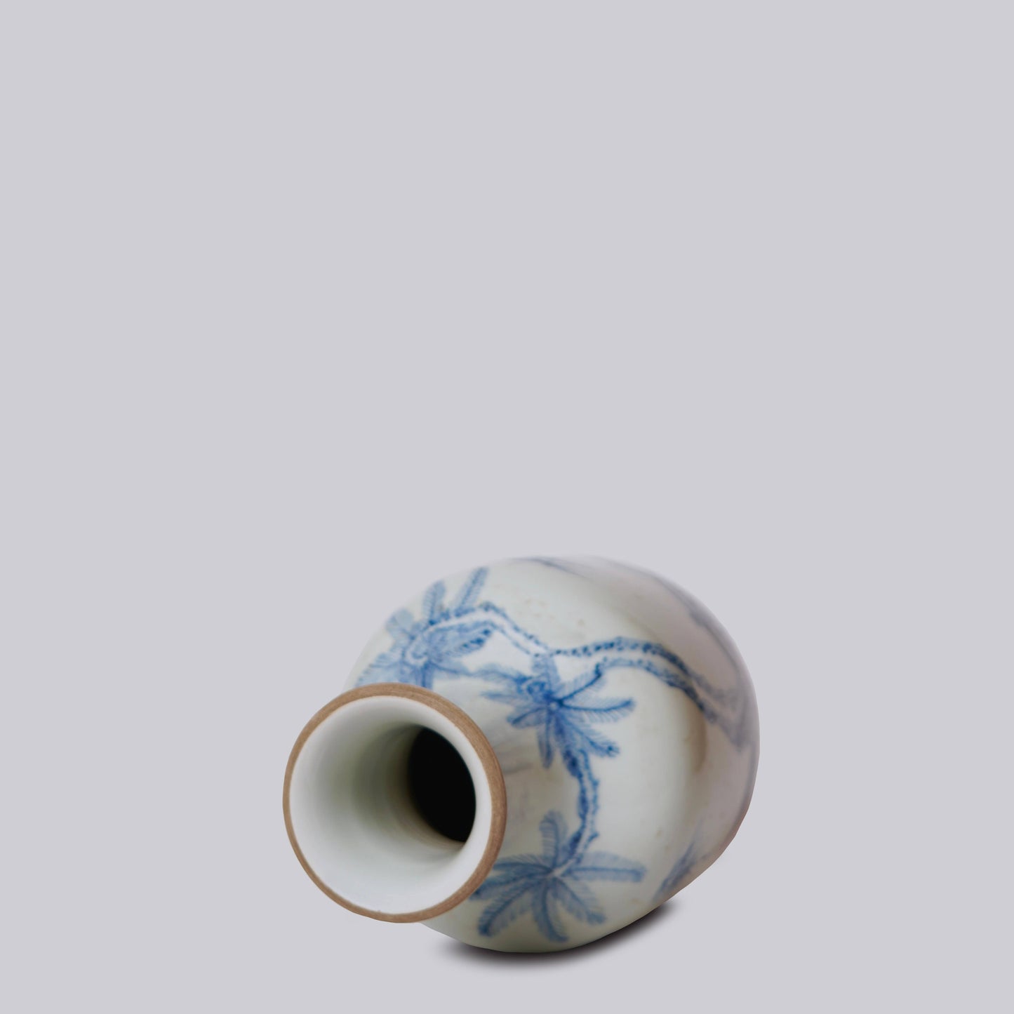 BAMBOO BLUE AND WHITE PORCELAIN MALLET VASE