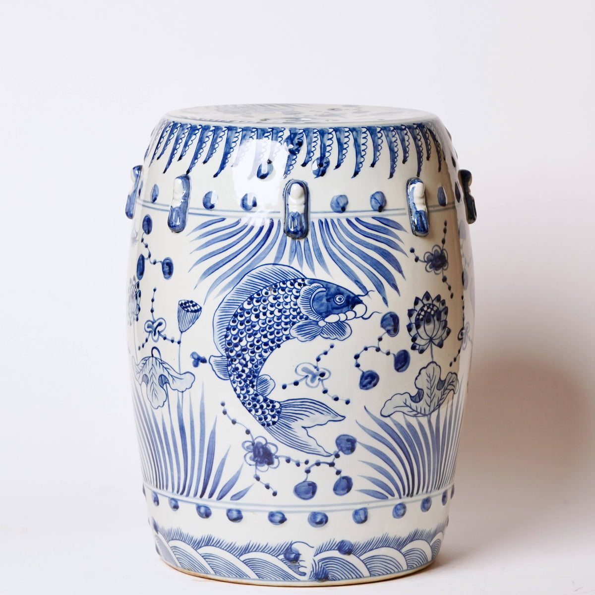 FISH AND LOTUS GARDEN STOOL