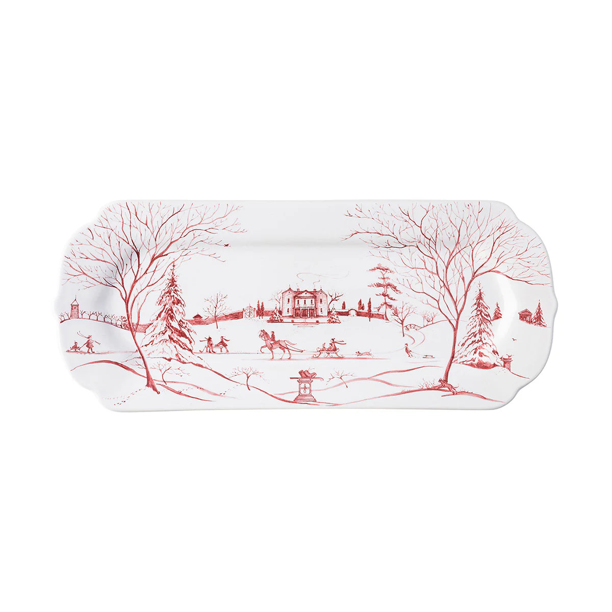 COUNTRY ESTATE WINTER FROLIC RUBY HOSTESS TRAY