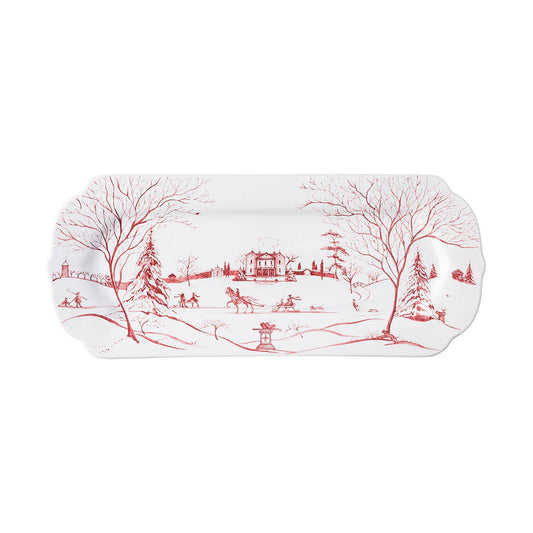 COUNTRY ESTATE WINTER FROLIC RUBY HOSTESS TRAY