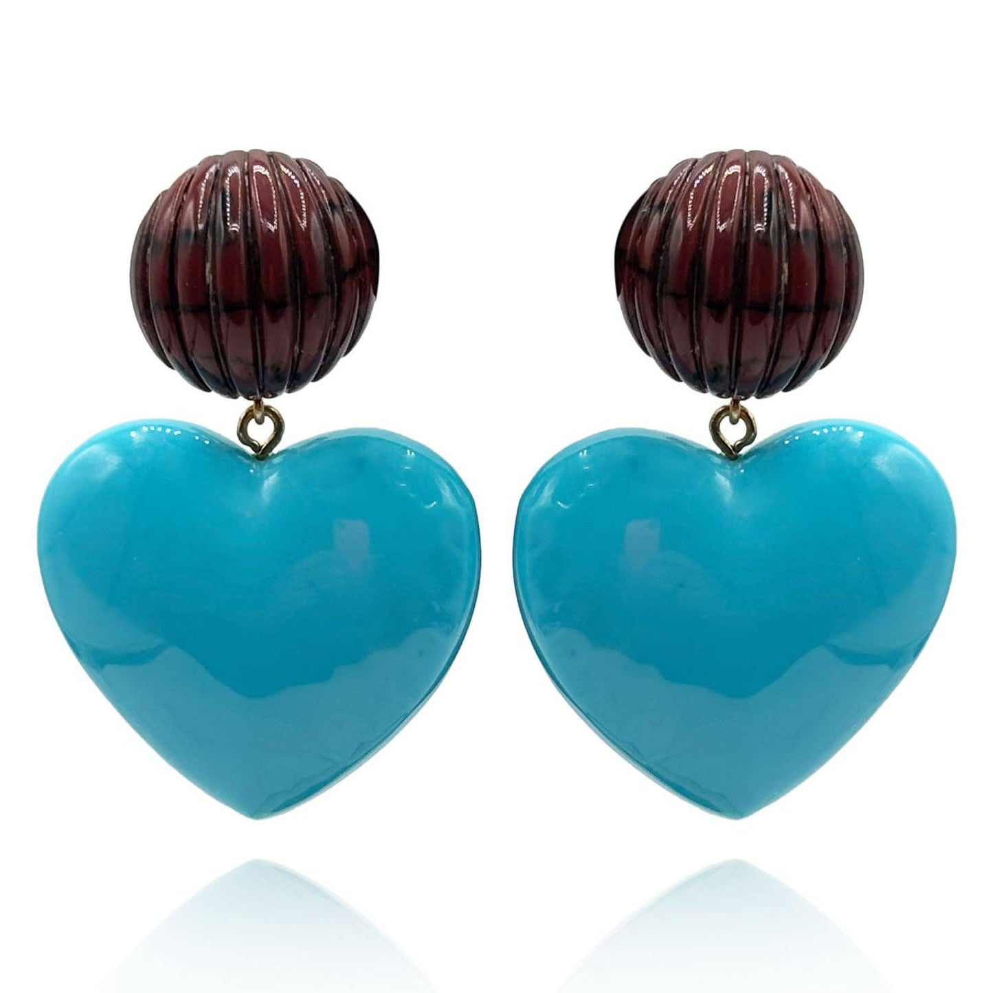 TURQUOISE HEART DROP EARRINGS
