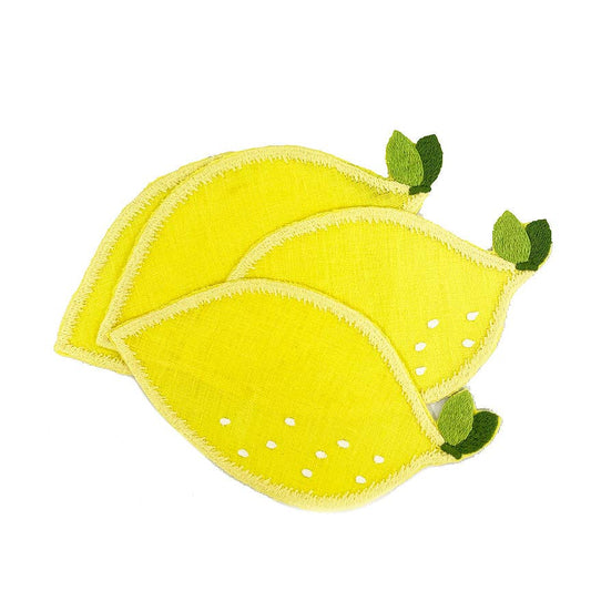 LEMON COCKTAIL NAPKINS, SET OF 4
