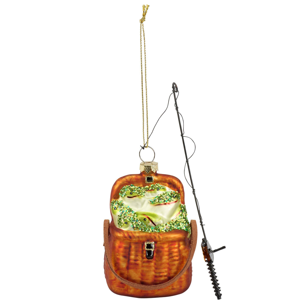FISHING GEAR GLASS ORNAMENT
