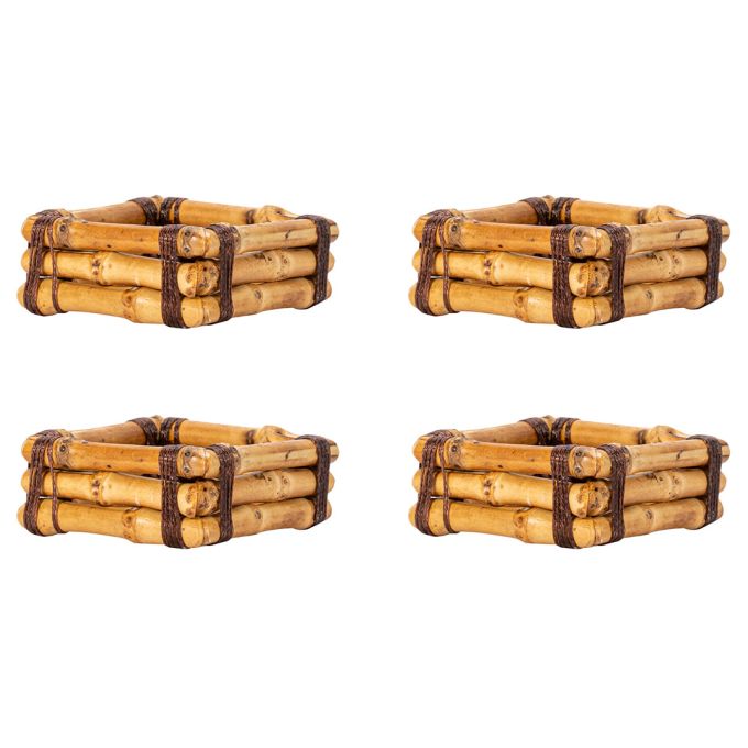 BAMBOO NAPKIN RING SET 4
