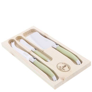 JEAN DUBOST 3 PC CHEESE SET GREEN