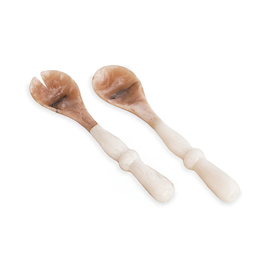 RESIN ALABASTER SALAD SERVERS