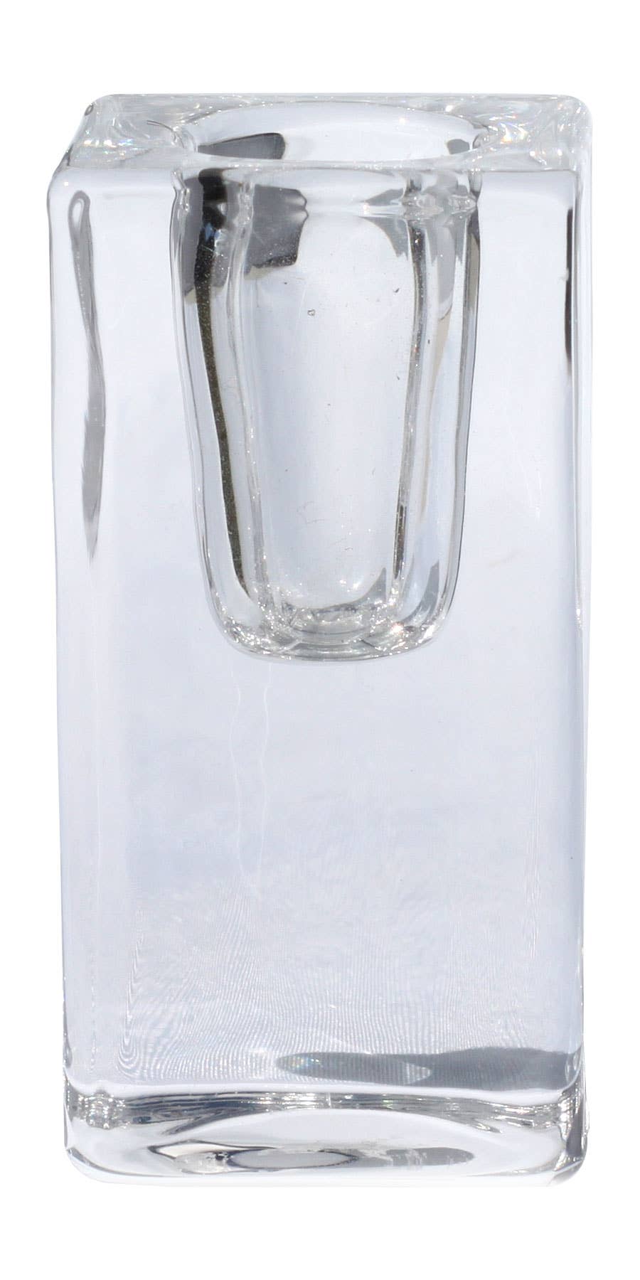 QUADRA GLASS CANDLE HOLDER | CLEAR