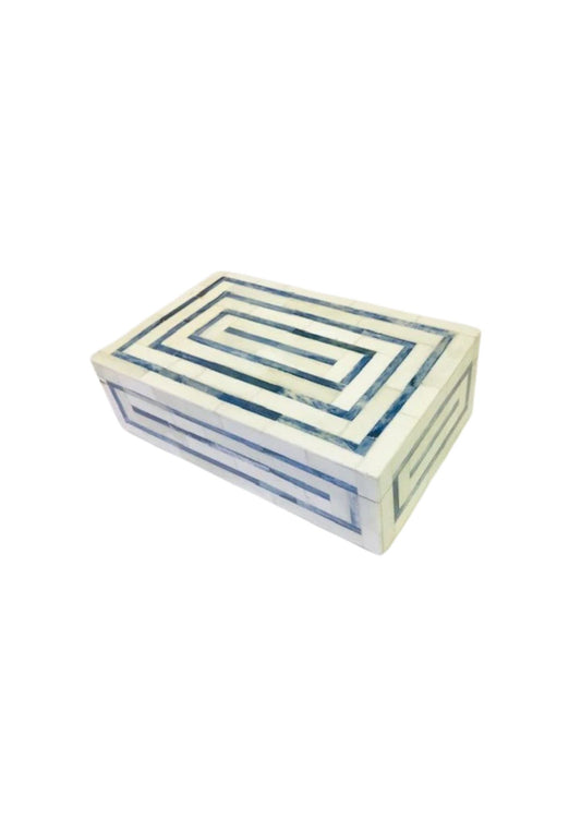 BONE WHITE AND BLUE BOX
