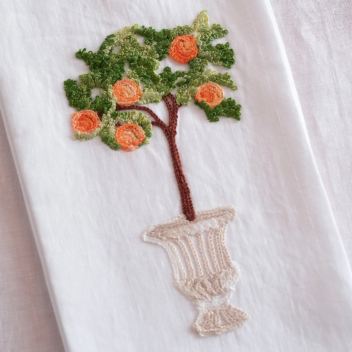 BUSATTI KITCHEN TOWEL - POMELO - EMBROIDERED