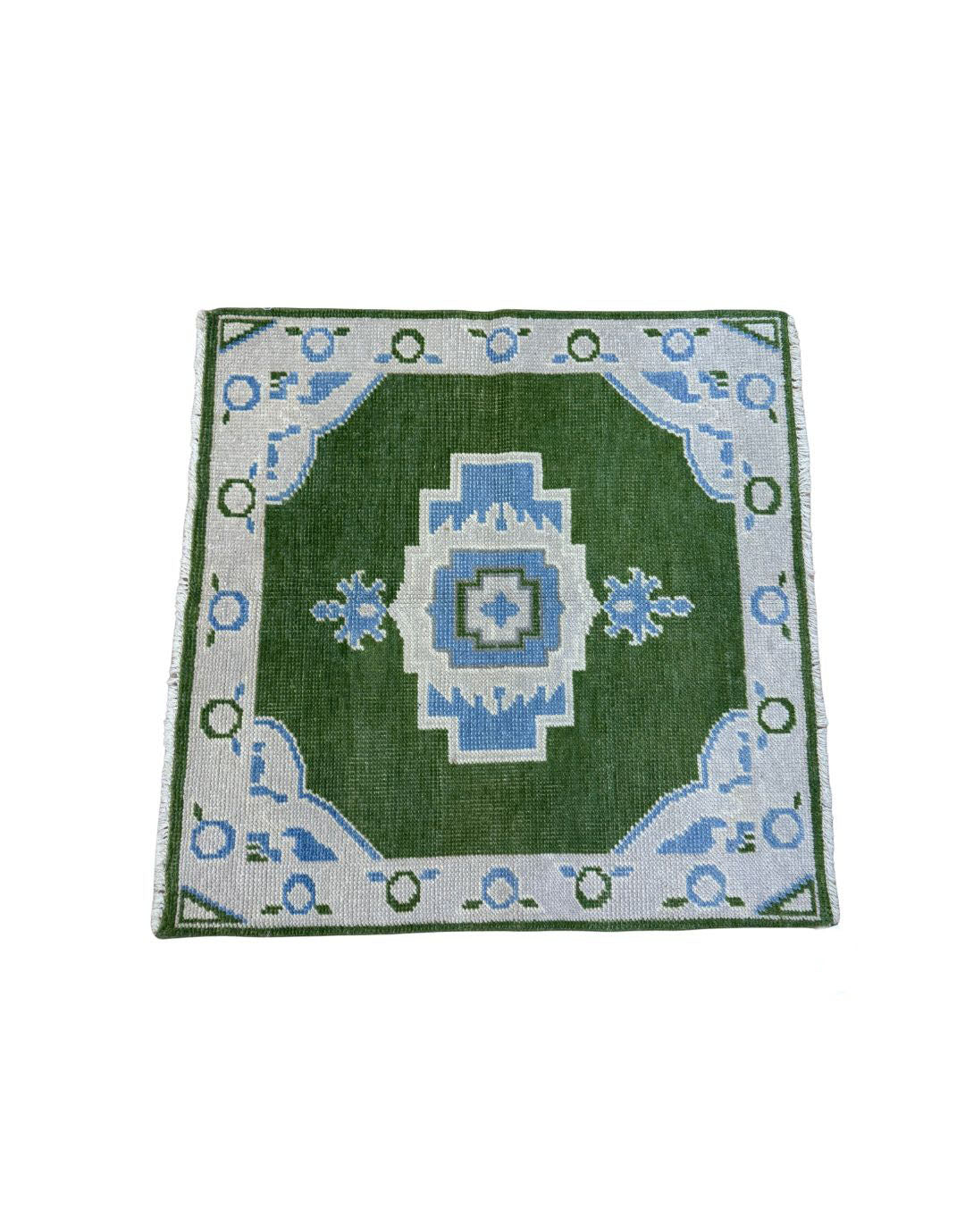 GREEN AND BLUE OUSHAK 13- 3'6X3'6