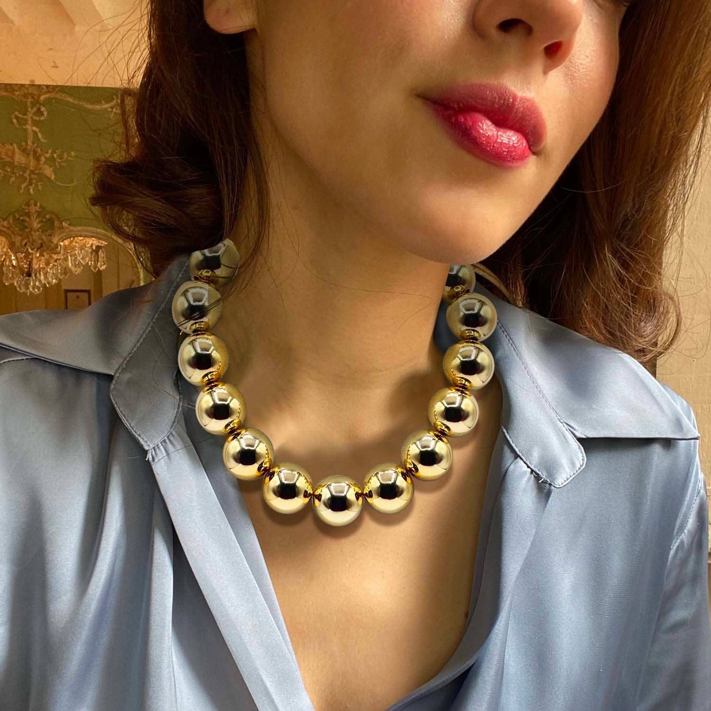 GOLD GUMBALL NECKLACE