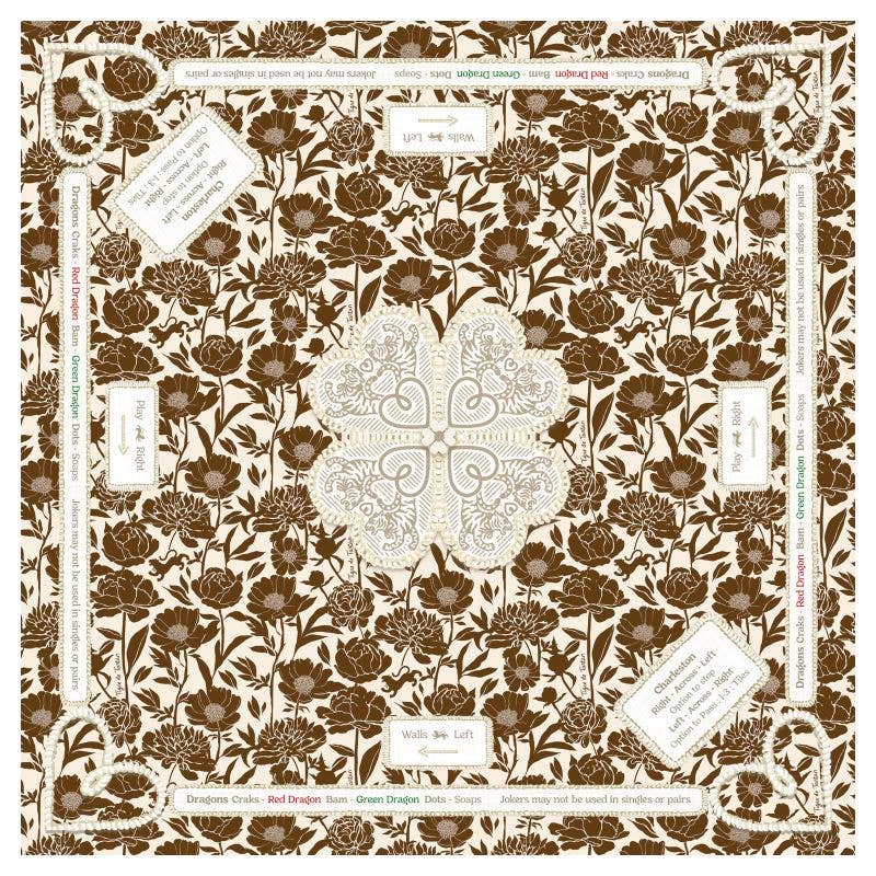 MAHJONG GAMING MAT, COCONUT PEONY- RULES ADDITION
