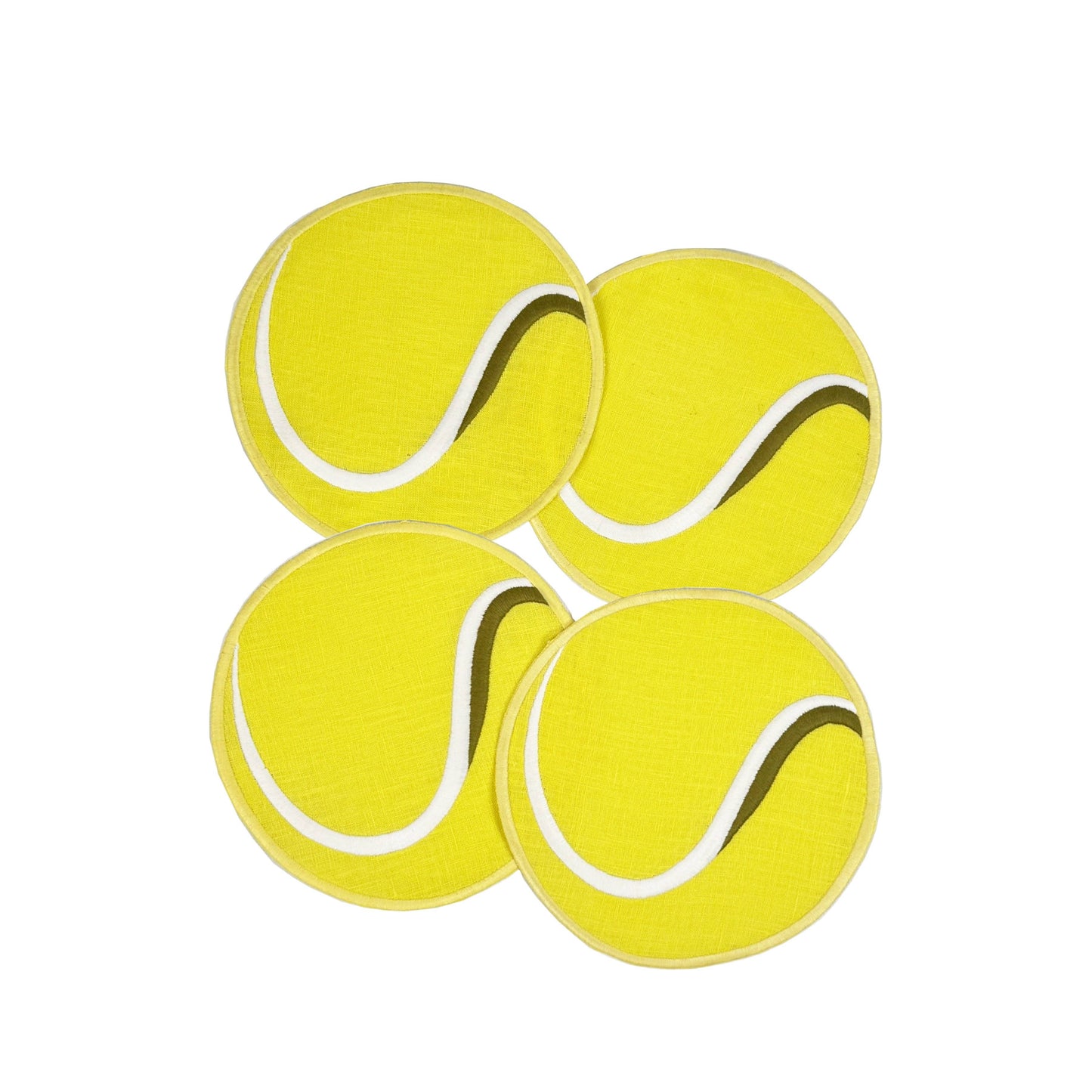 TENNIS BALL COCKTAIL NAPKINS, SET OF 4