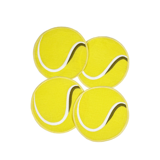 TENNIS BALL COCKTAIL NAPKINS, SET OF 4