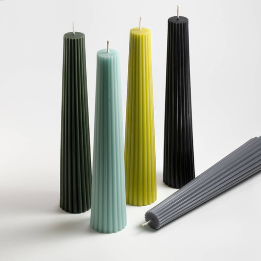 FLUTED PILLAR BEESWAX CANDLE