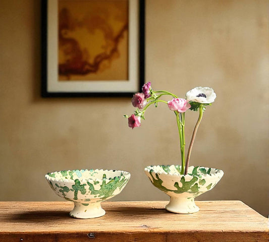 GREEN SPLATTER HANDMADE MOROCCAN PLANTER