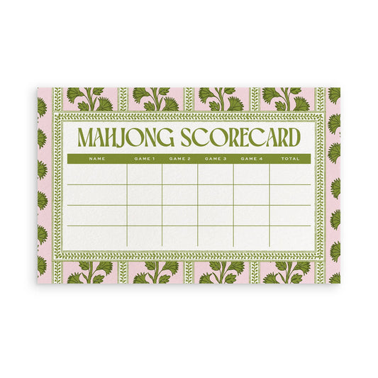 PINK PALMS MAHJONG SCORE CARD