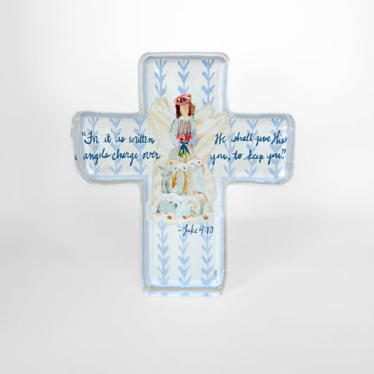 ANGELS TO WATCH OVER US ACRYLIC CROSS