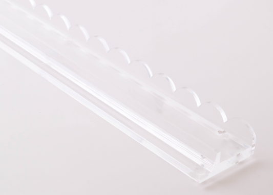 CLEAR ACRYLIC SCALLOPED RACKS AND PUSHERS