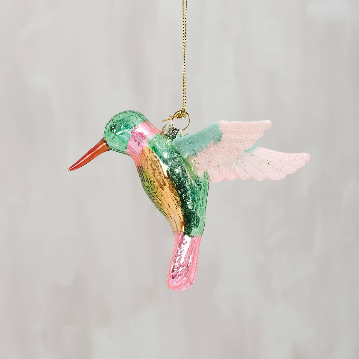 GLASS HUMMINGBIRD ORNAMENT