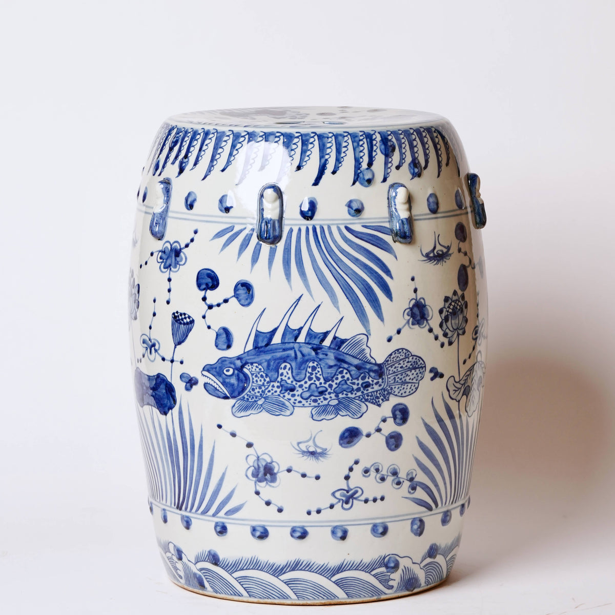 FISH AND LOTUS GARDEN STOOL