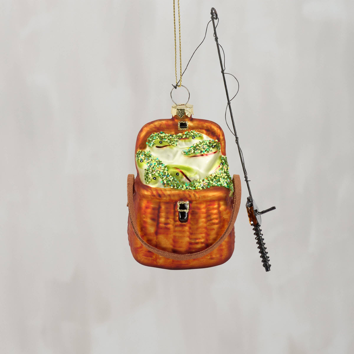 FISHING GEAR GLASS ORNAMENT