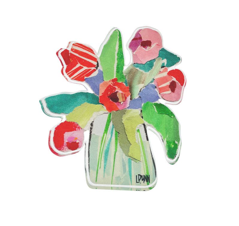 RED STRIPED TULIPS ACRYLIC