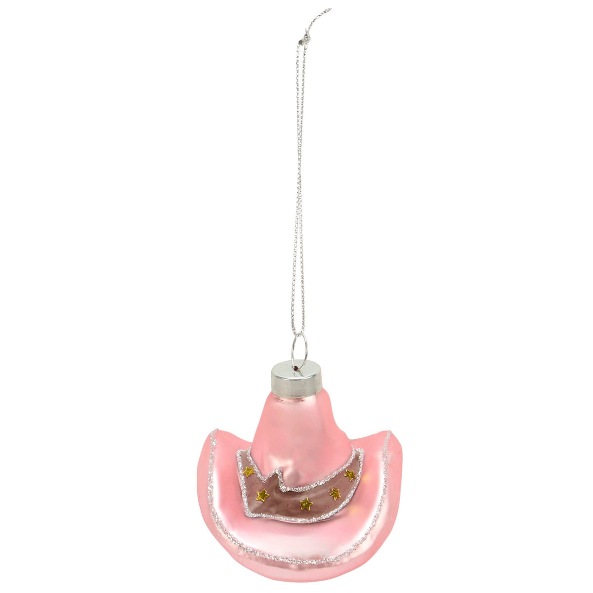 GLASS COWGIRL ORNAMENT