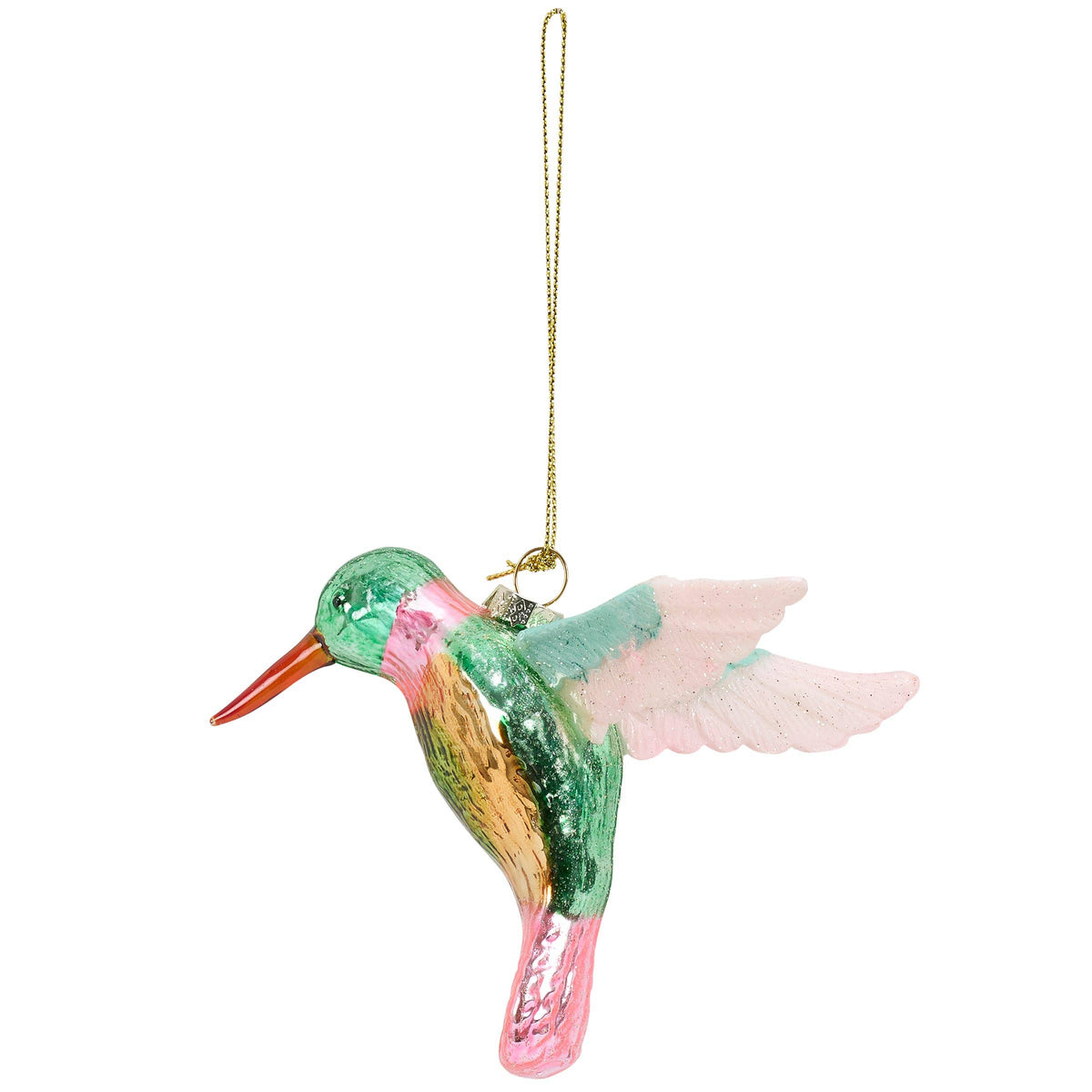 GLASS HUMMINGBIRD ORNAMENT