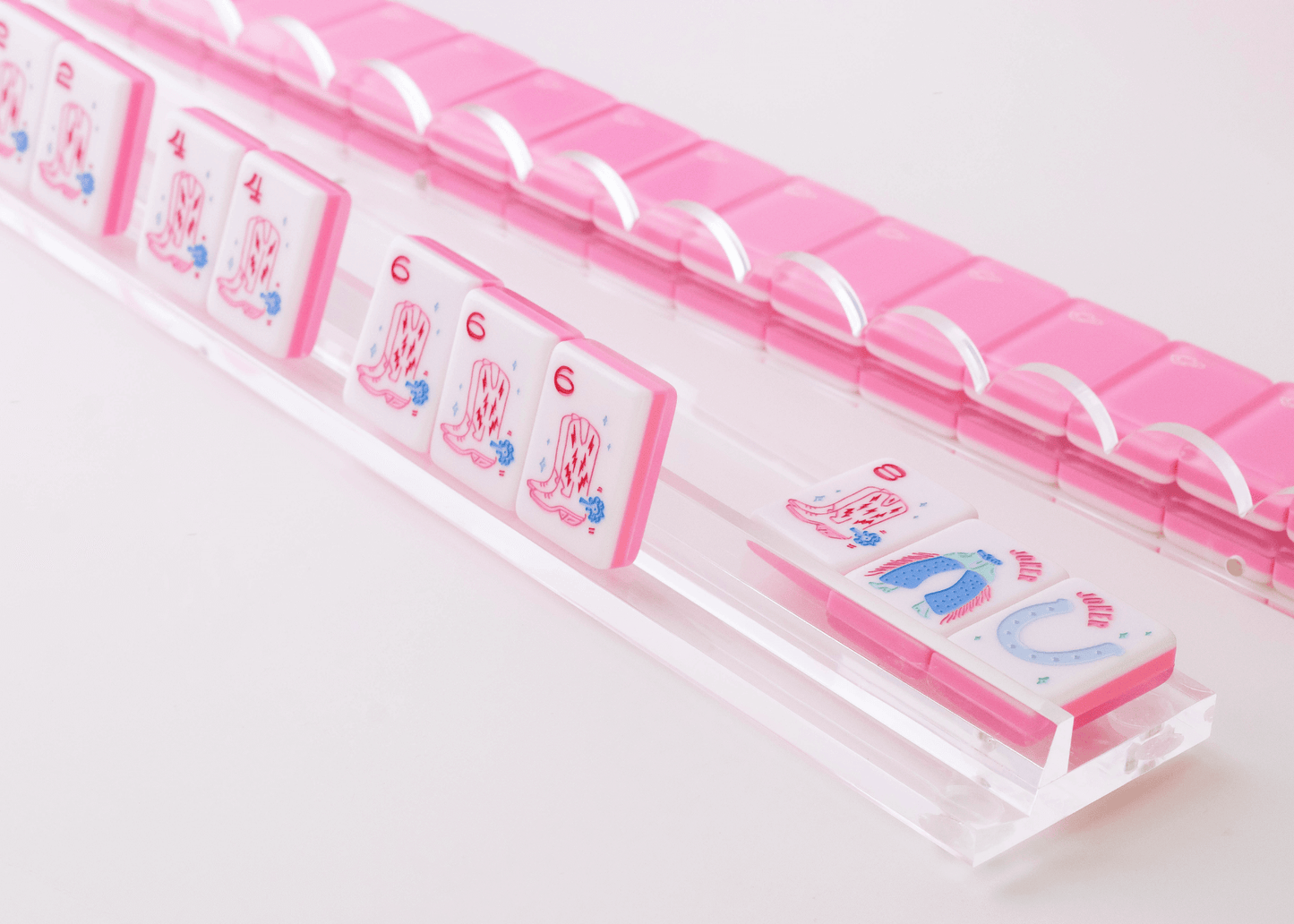 CLEAR ACRYLIC SCALLOPED RACKS AND PUSHERS