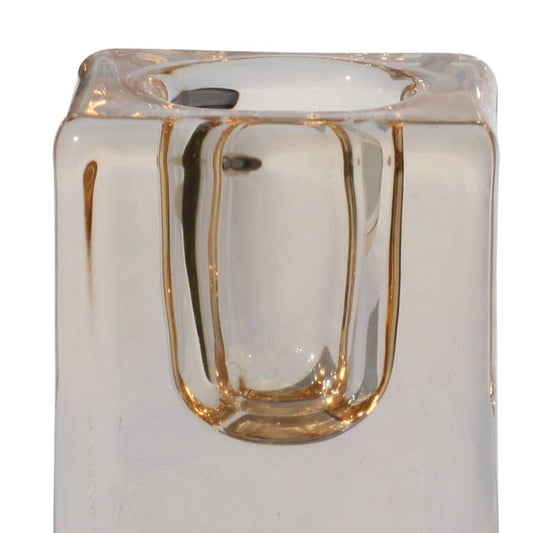 QUADRA GLASS CANDLE HOLDER | BRONZE
