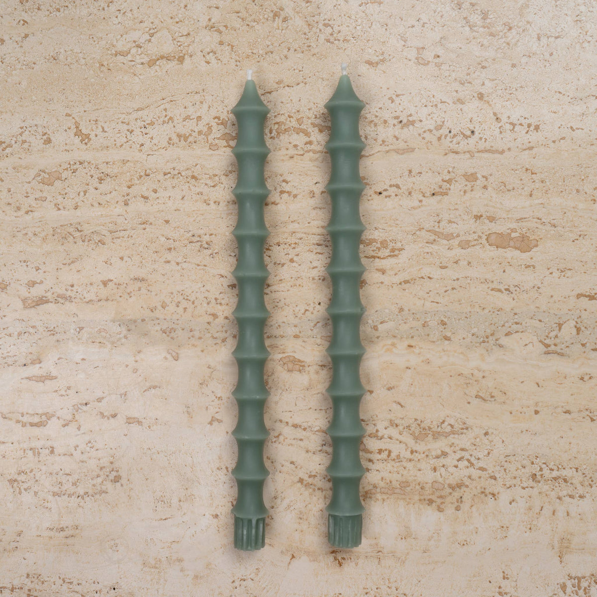 BAMBOO TAPER BEESWAX CANDLES- PAIR