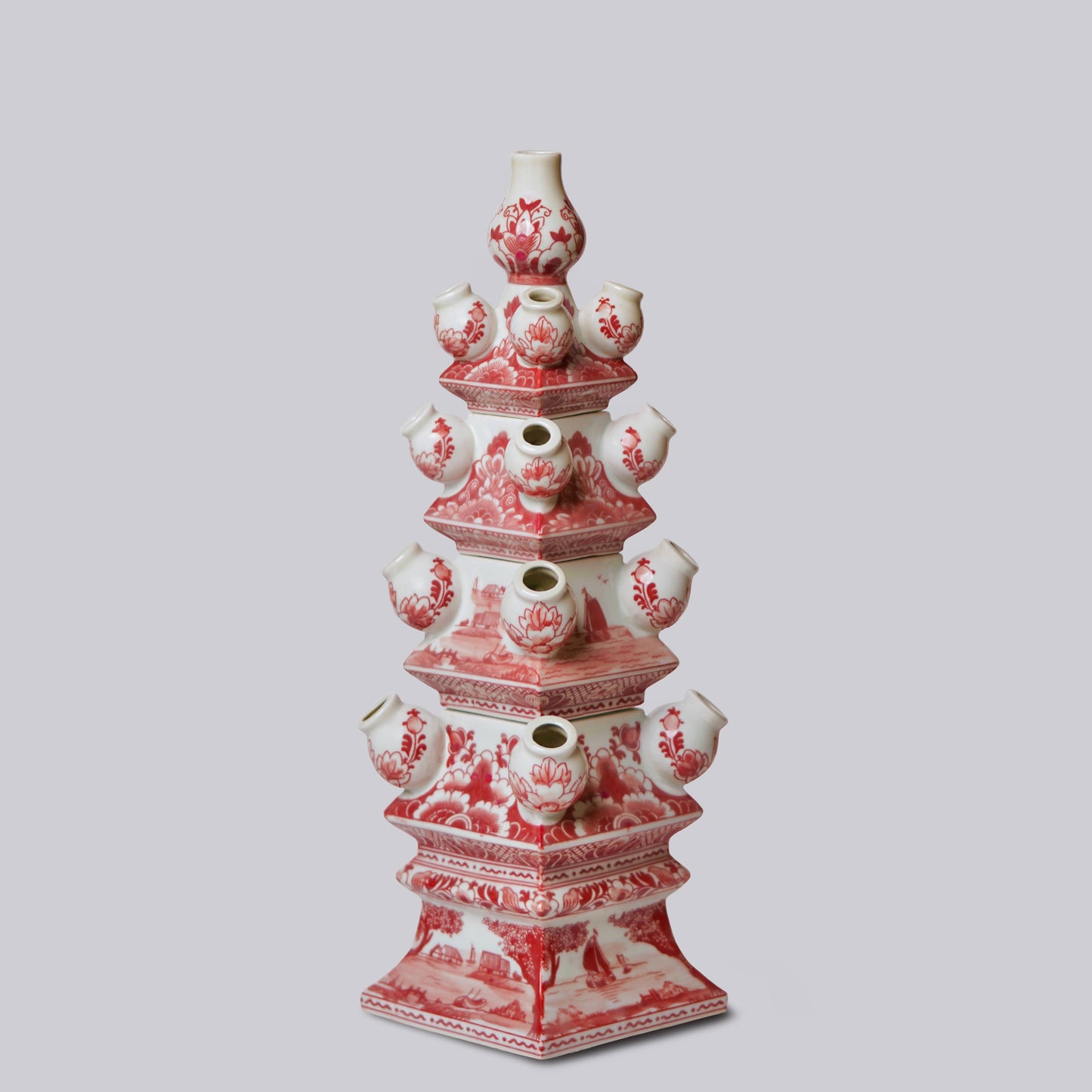 RED AND WHITE SHORT TULIPIERE