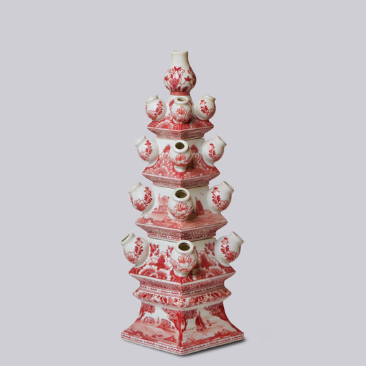RED AND WHITE SHORT TULIPIERE