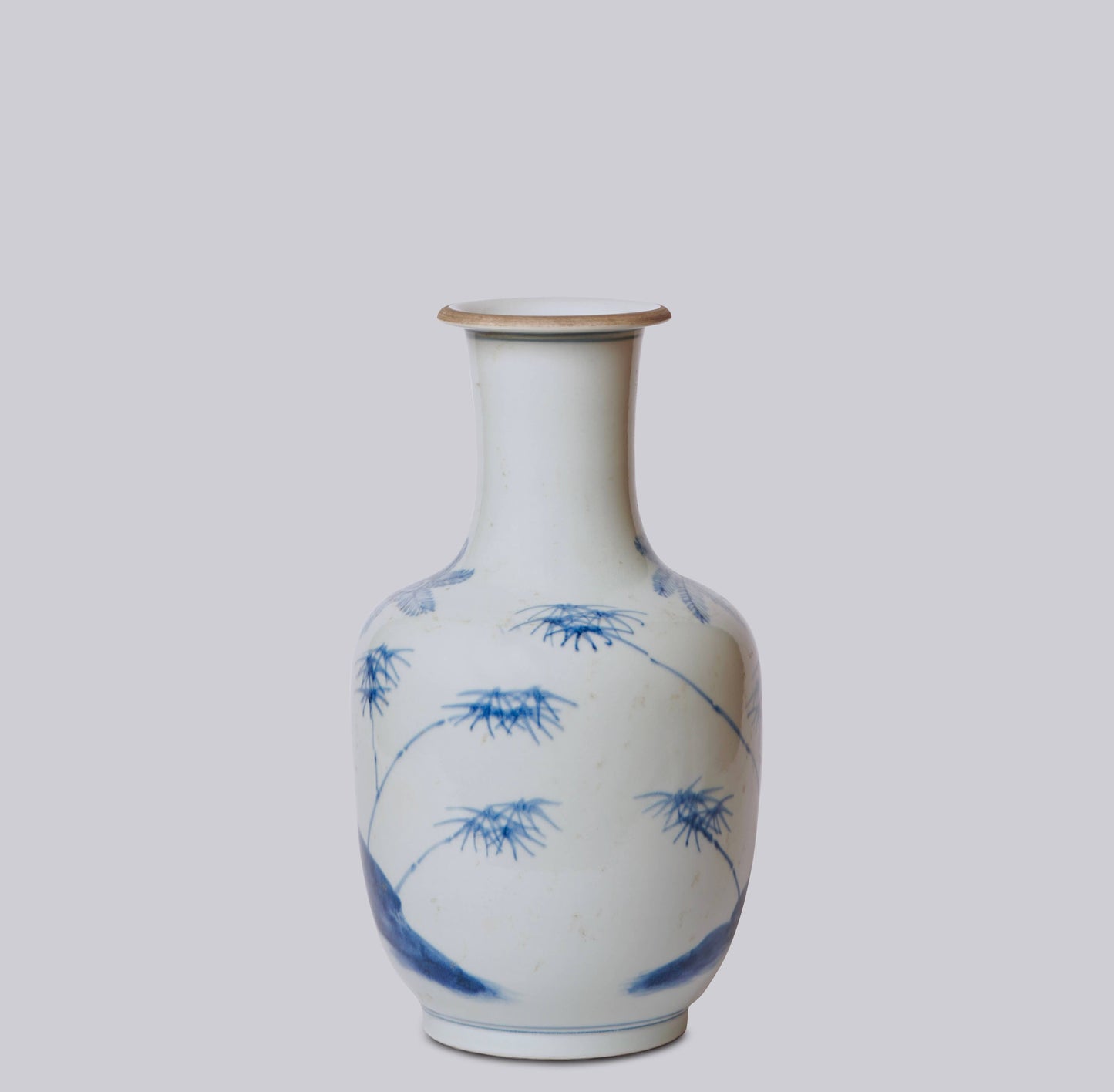 BAMBOO BLUE AND WHITE PORCELAIN MALLET VASE