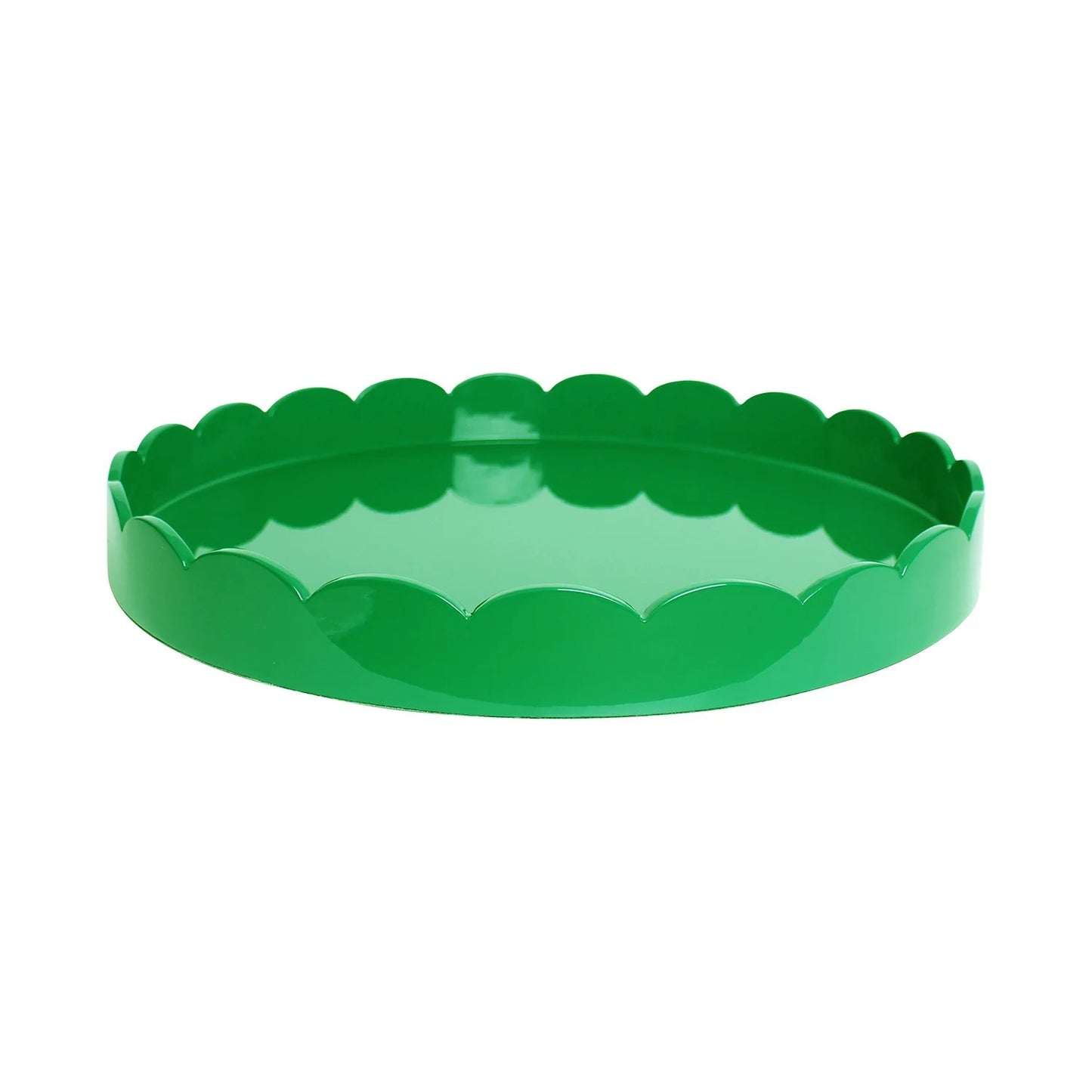 SCALLOPED LACQUERED 20" ROUND TRAY