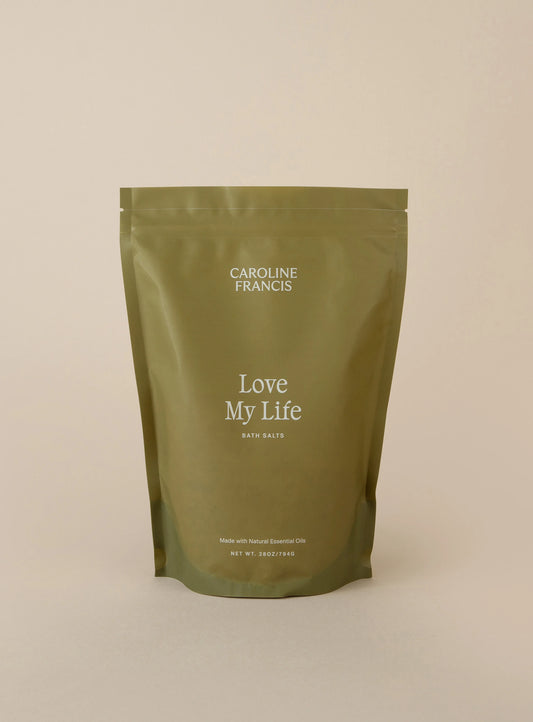 BATH SALTS - CAROLINE FRANCIS - LOVE MY LIFE - 28 0Z