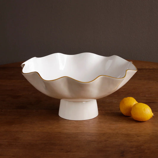 PEDESTAL - LARGE  ENCANTO CAROLA  (CREAM AND WHITE)