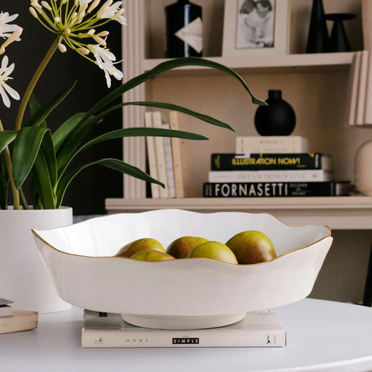 BOWL - LARGE ENCANTO DAKOTA (CREAM AND WHITE)
