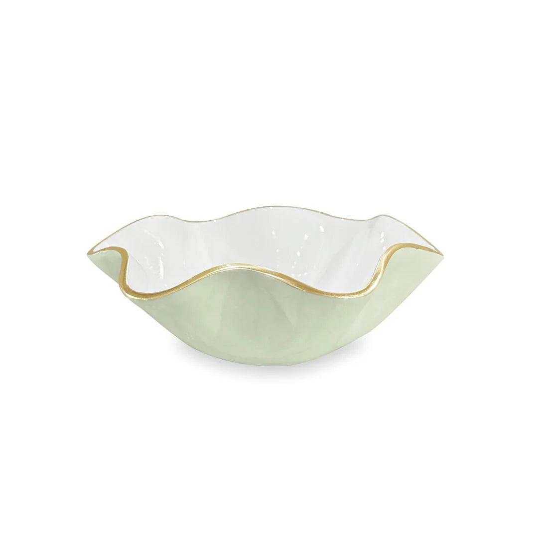 BOWL - SMALL ENCANTO CAROLA ROUND (PISTACHIO AND WHITE)