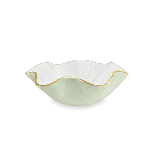 BOWL - SMALL ENCANTO CAROLA ROUND (PISTACHIO AND WHITE)