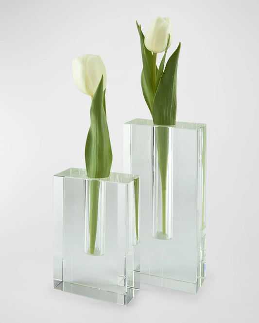 CRYSTAL RECTANGLE BUD VASE