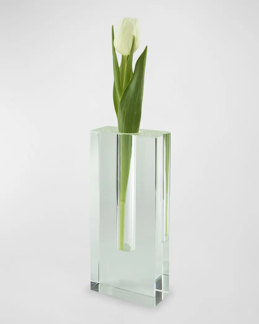 CRYSTAL RECTANGLE BUD VASE