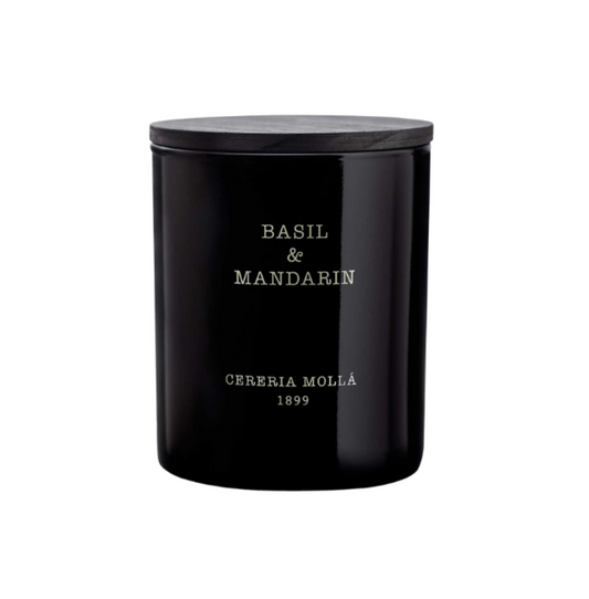 CANDLE - 8 OZ. BASIL & MANDARIN - BLACK