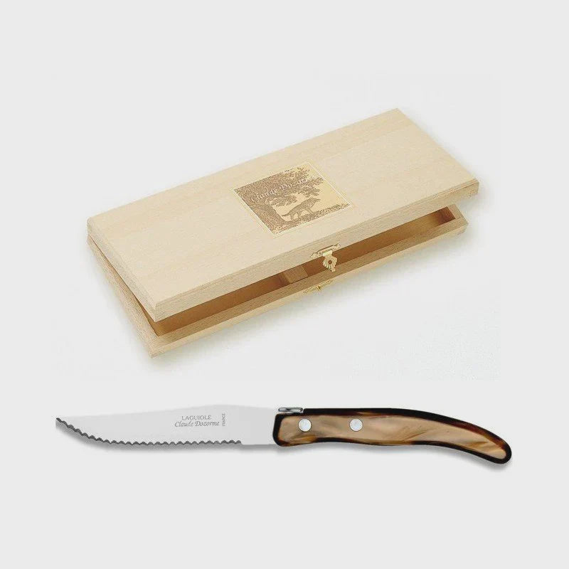 BOX OF 6- STEAK KNIVES CAPPUCINO