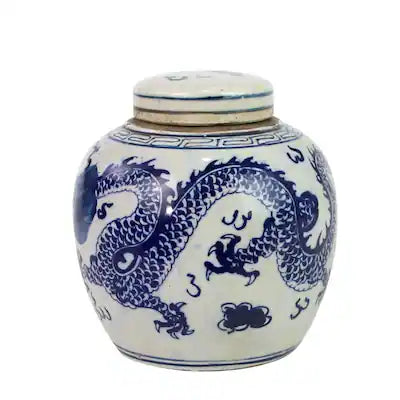 BLUE AND WHITE MINI JAR DRAGON