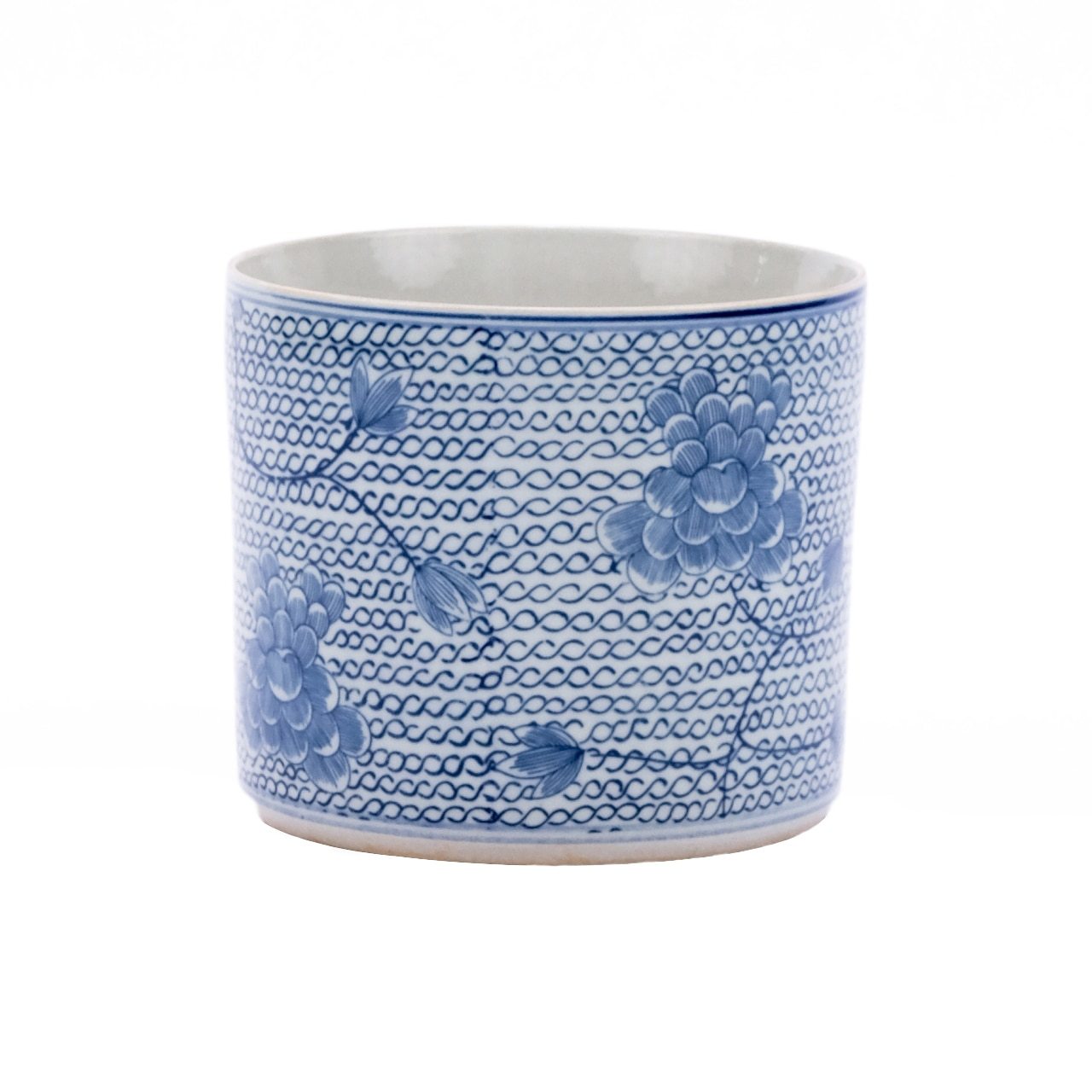 BLUE AND WHITE CHAIN ORCHID POT