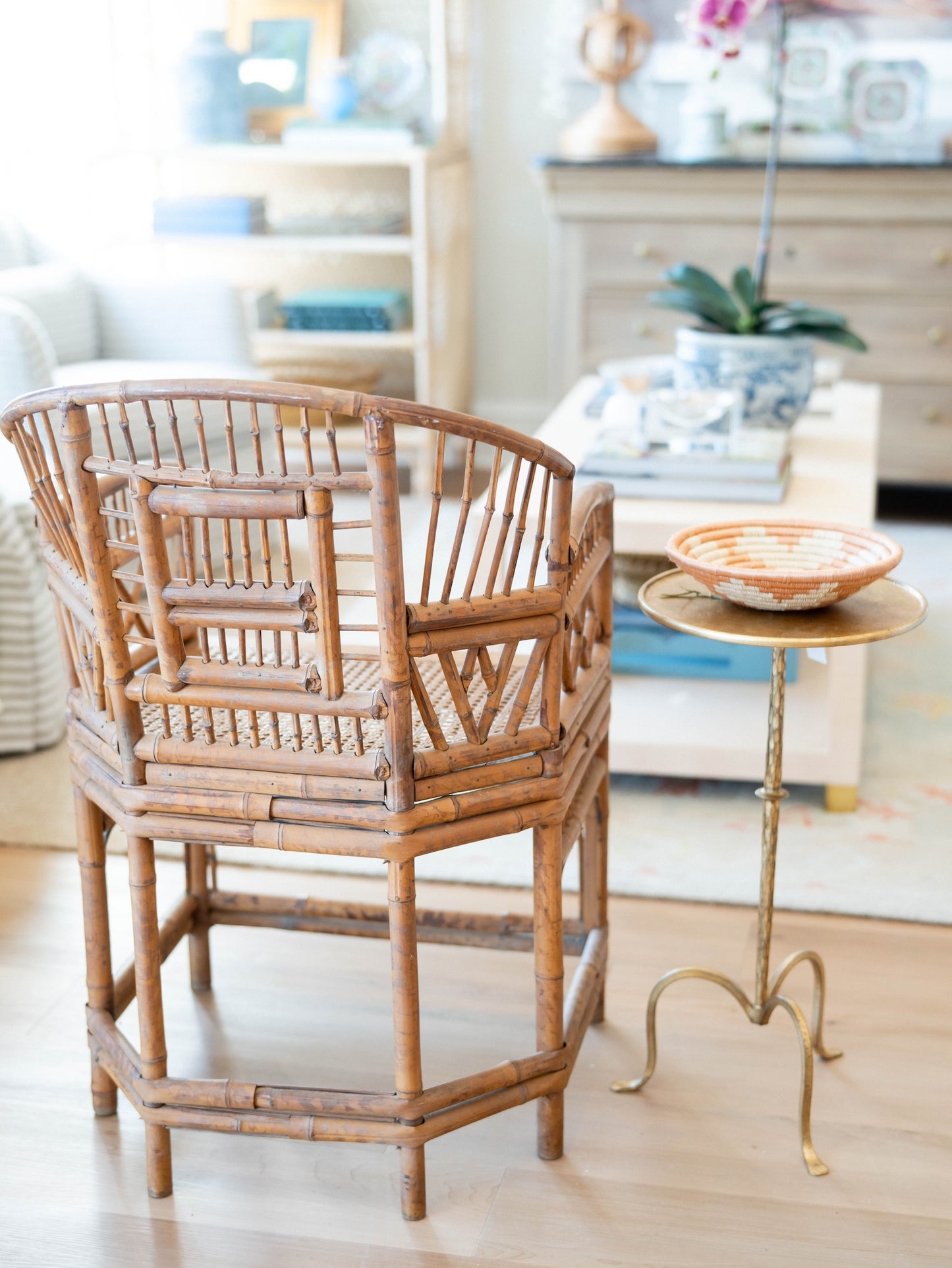 ANTIQUE BRIGHTON PAVILION STYLE BAMBOO ARMCHAIR